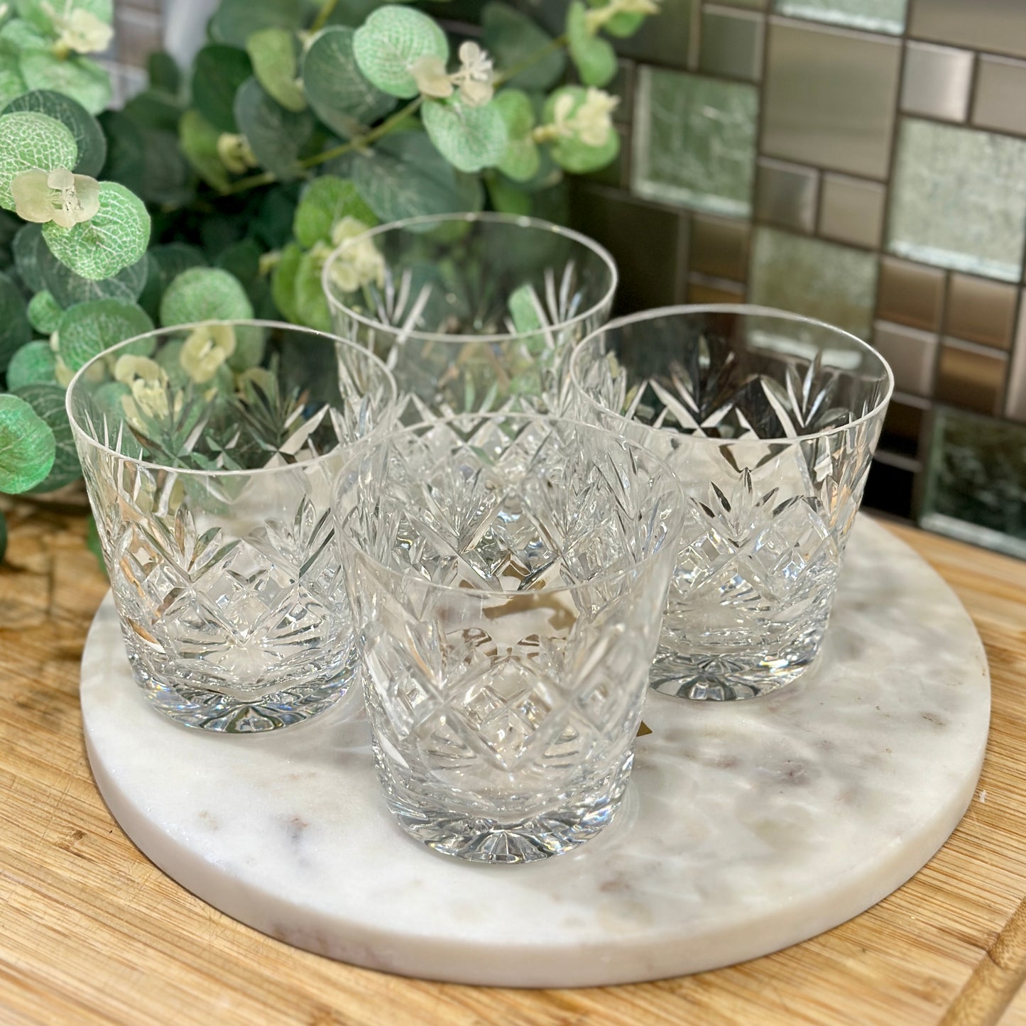 Royal Doulton Vintage Georgian Cut Crystal Whisky Glasses - Set of 4