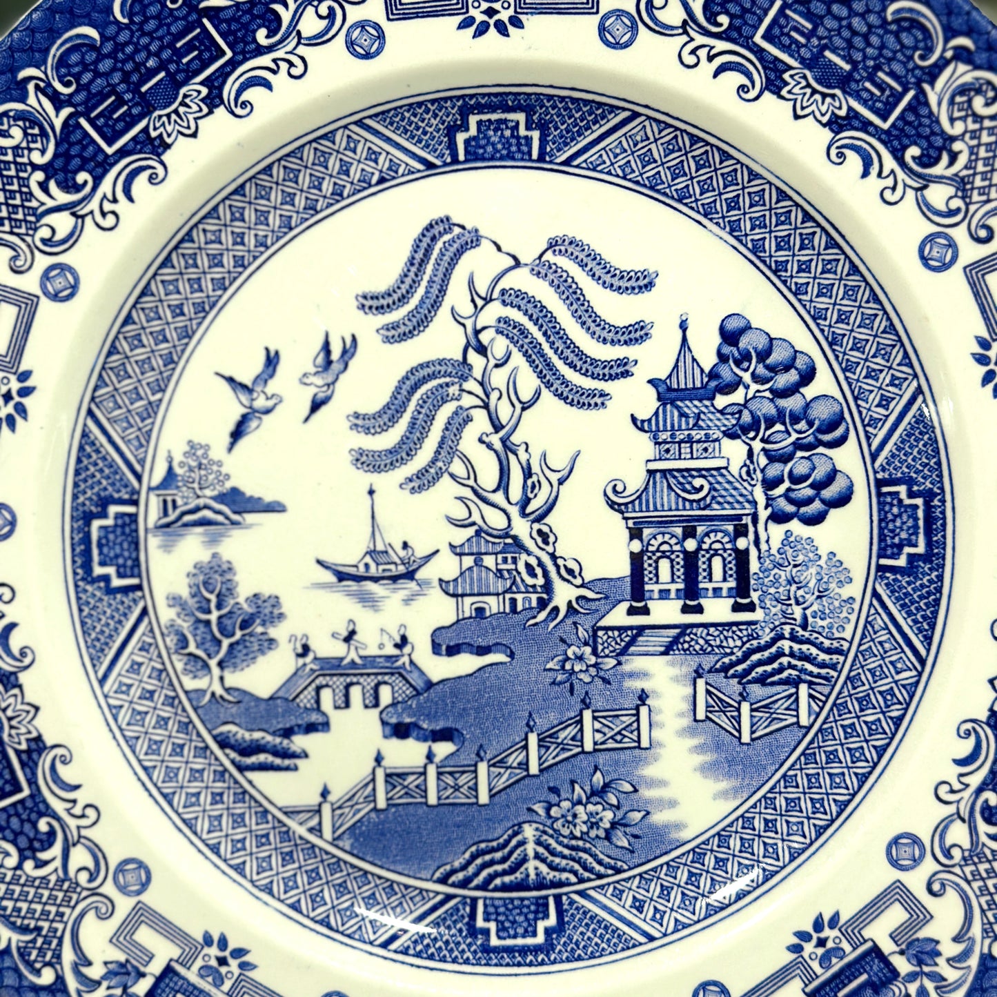 Old Willow Blue Plate | English Ironstone by Washington Pottery