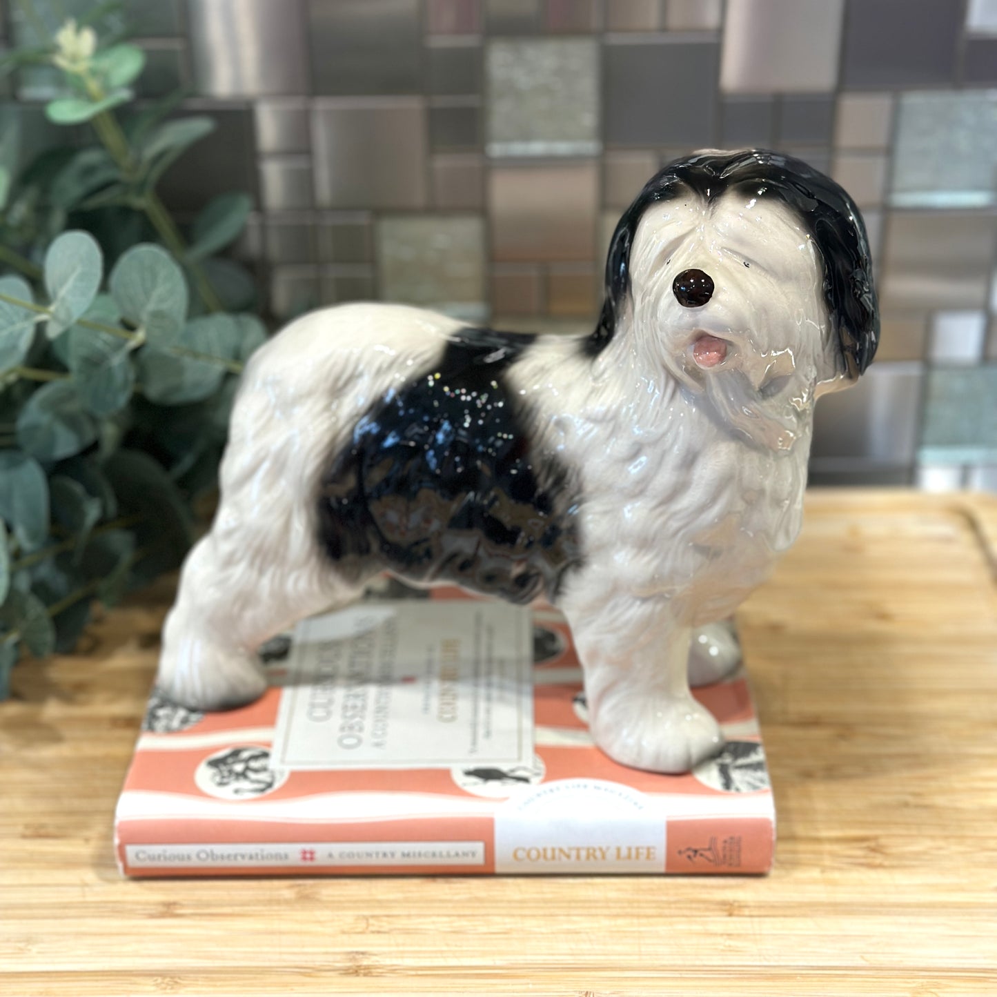 Vintage Old English Sheepdog Figurine by Melba Ware - Mid-Century Charm