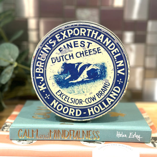 Vintage Dutch Cheese Tin - Excelsior-Cow Brand - KJ Bruin's - Noord, Holland