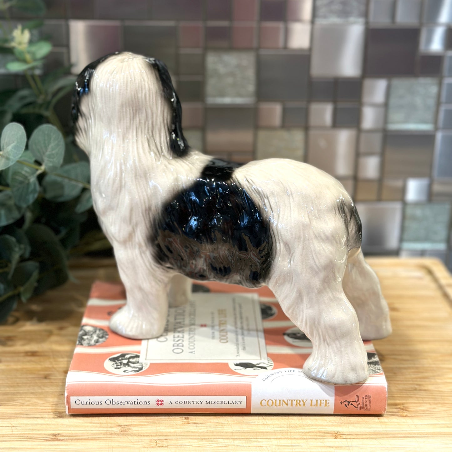 Vintage Old English Sheepdog Figurine by Melba Ware - Mid-Century Charm