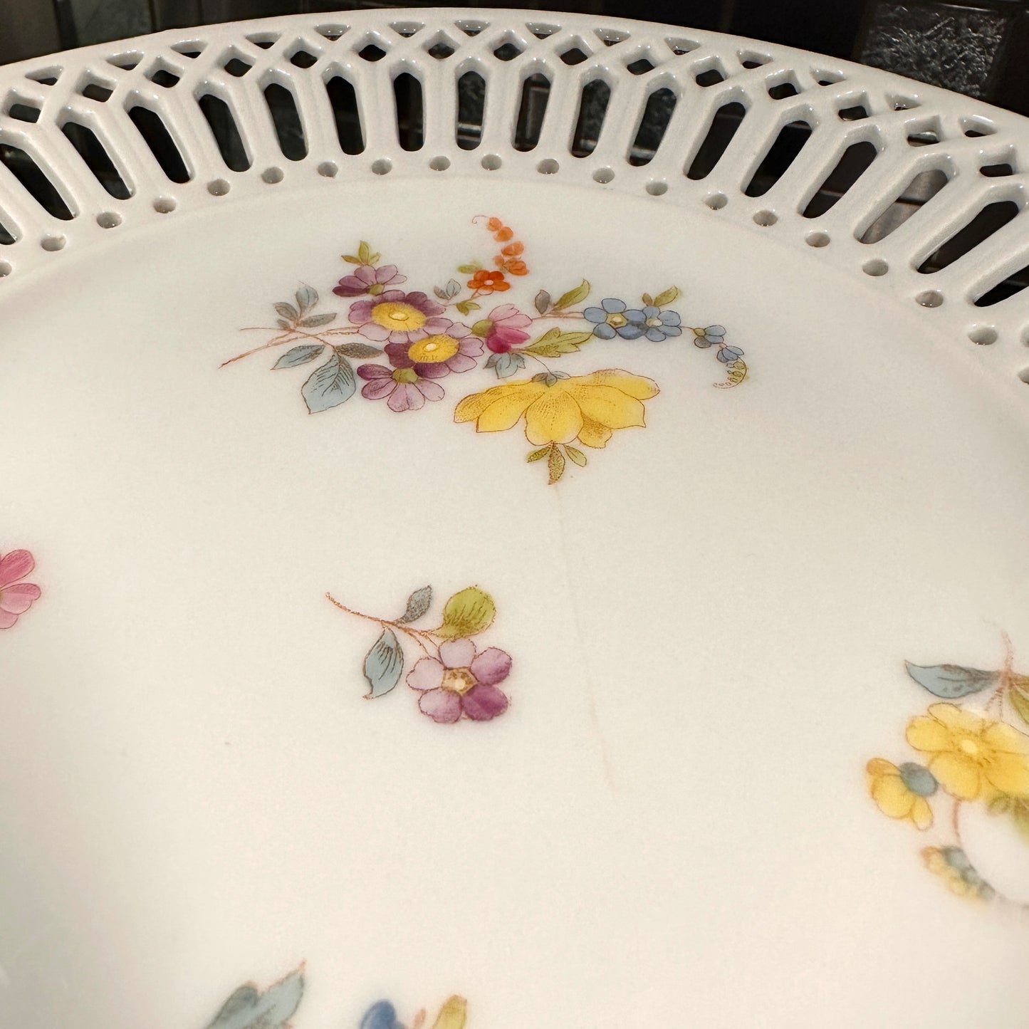 Antique Dessert Set Ribbon Cabinet Plates (Set of 4) - Circa 1920