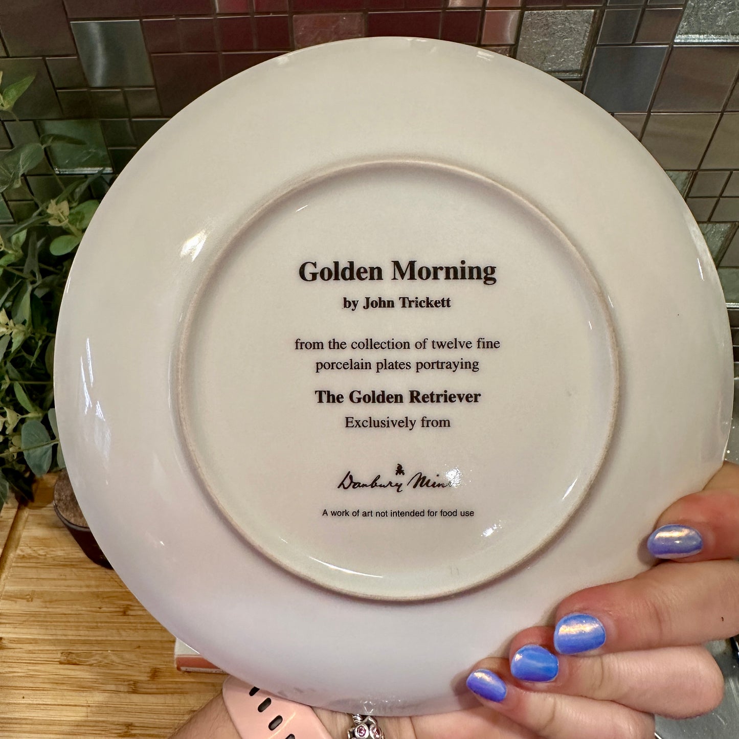 Golden Morning by John Trickett: Limited Edition Golden Retriever Collector's Plate