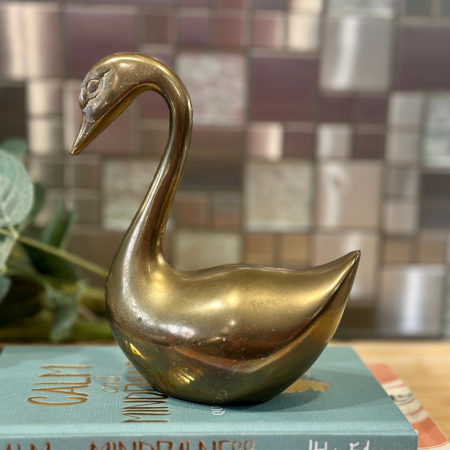 Mid Century Modern Brass Swan Figurine