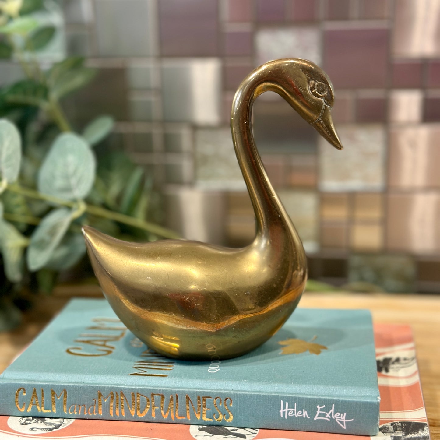 Mid Century Modern Brass Swan Figurine