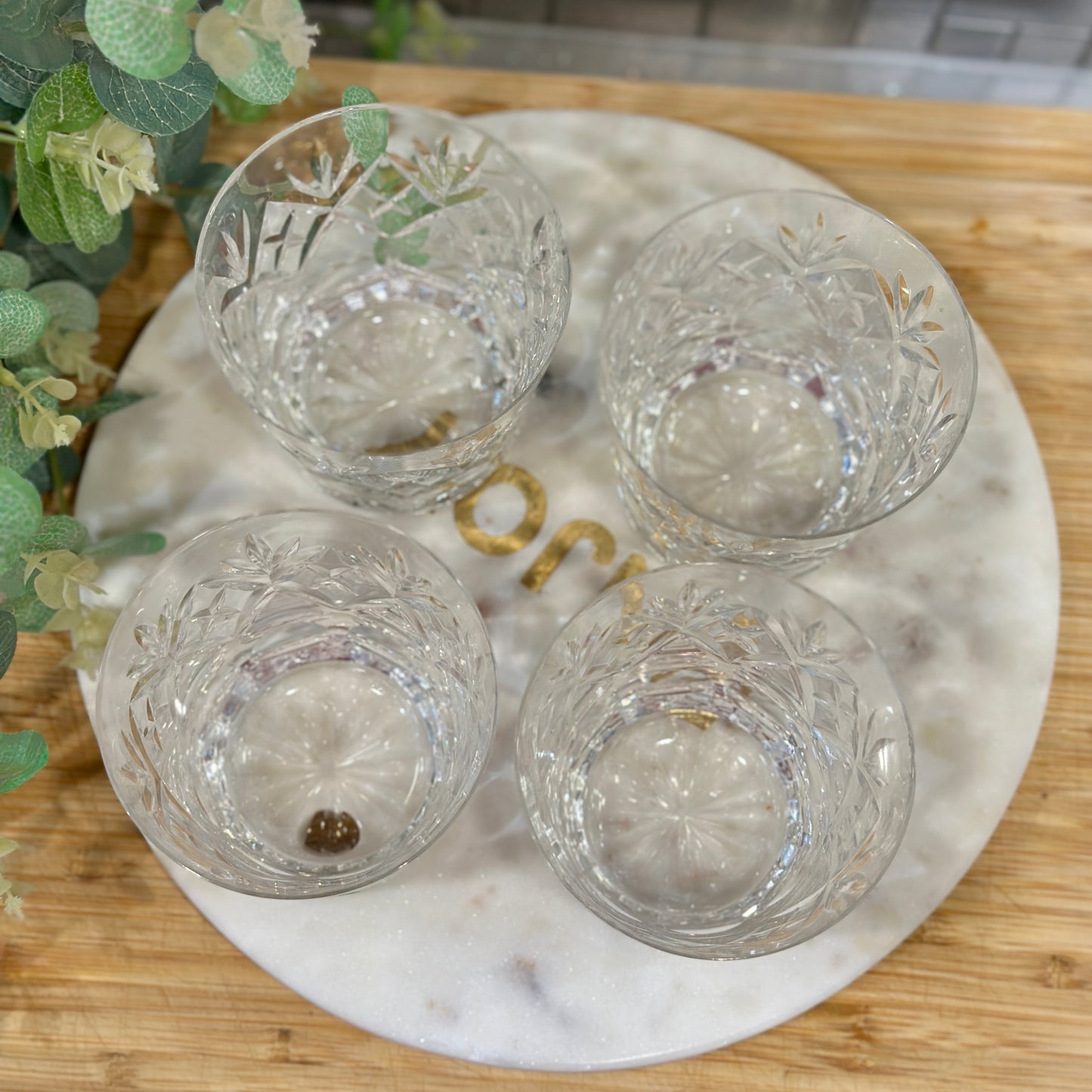 Royal Doulton Vintage Georgian Cut Crystal Whisky Glasses - Set of 4