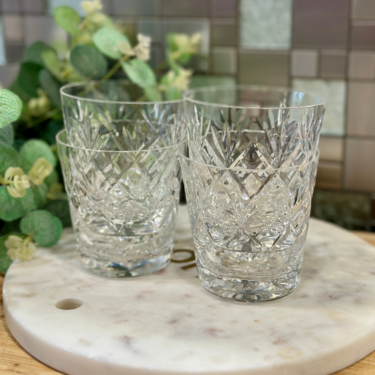 Royal Doulton Vintage Georgian Cut Crystal Whisky Glasses - Set of 4