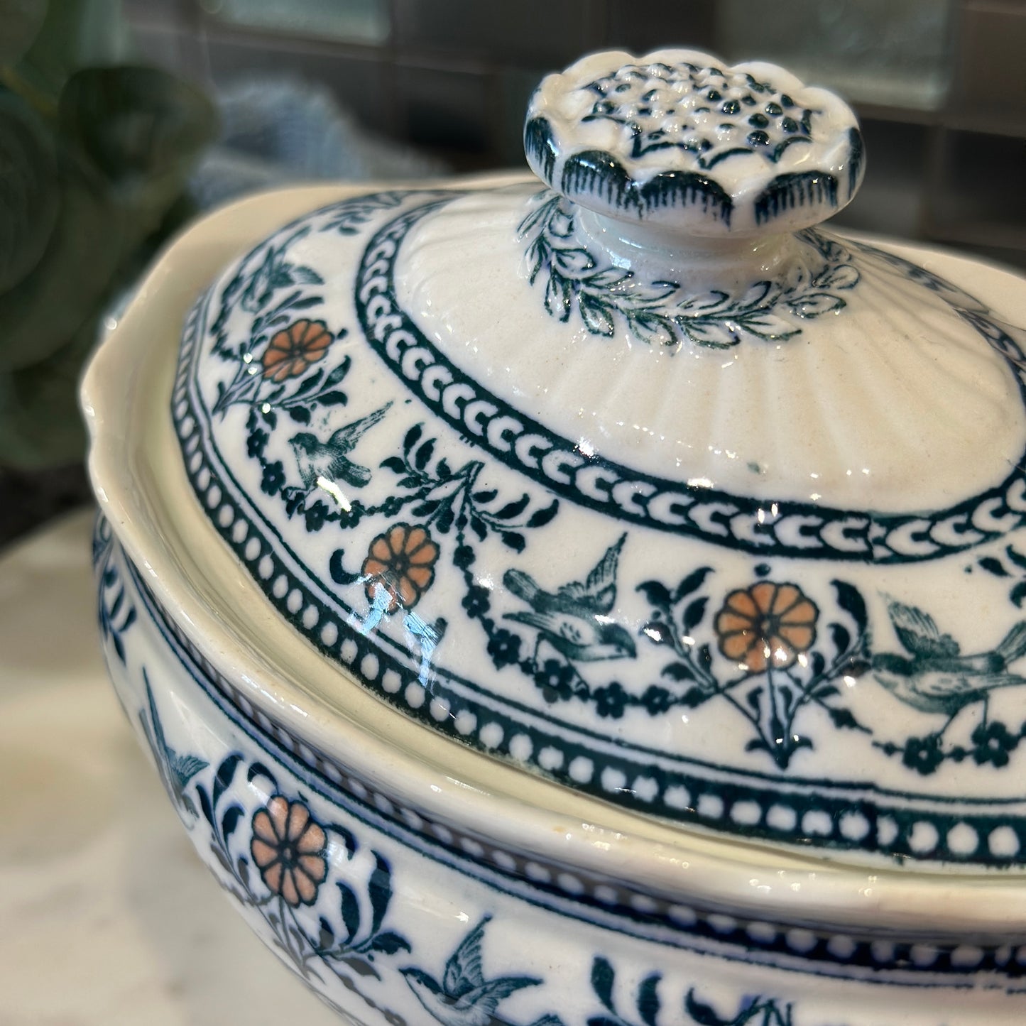 Antique Wedgwood Raphael Etruria England Small Sauce Boat c.1884 with Coloured Flowers