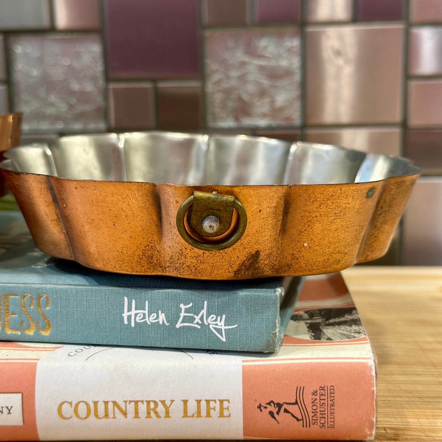 Vintage Copper Moulds Wall Hangings - Set of 2 (Grapes & Strawberry)