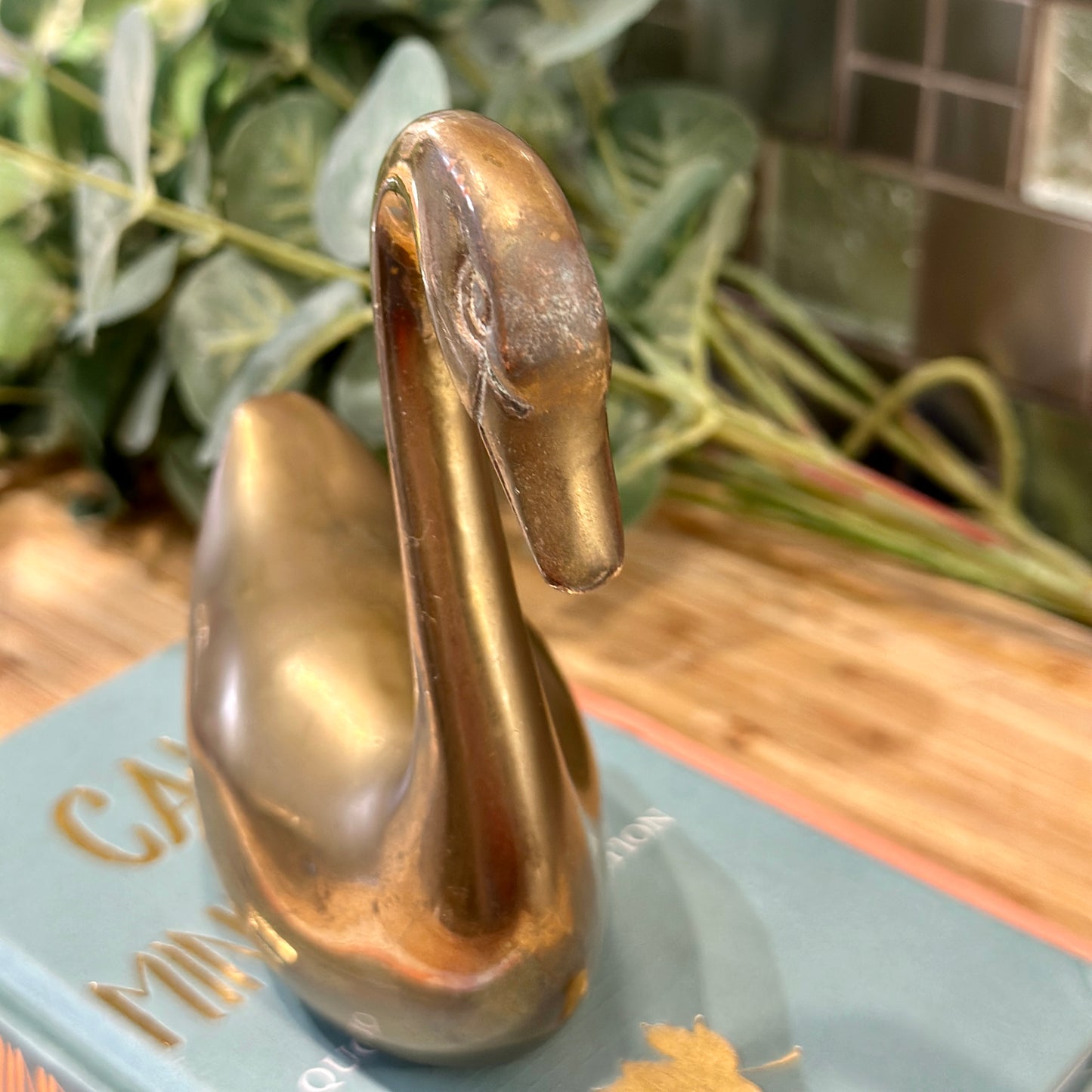 Mid Century Modern Brass Swan Figurine