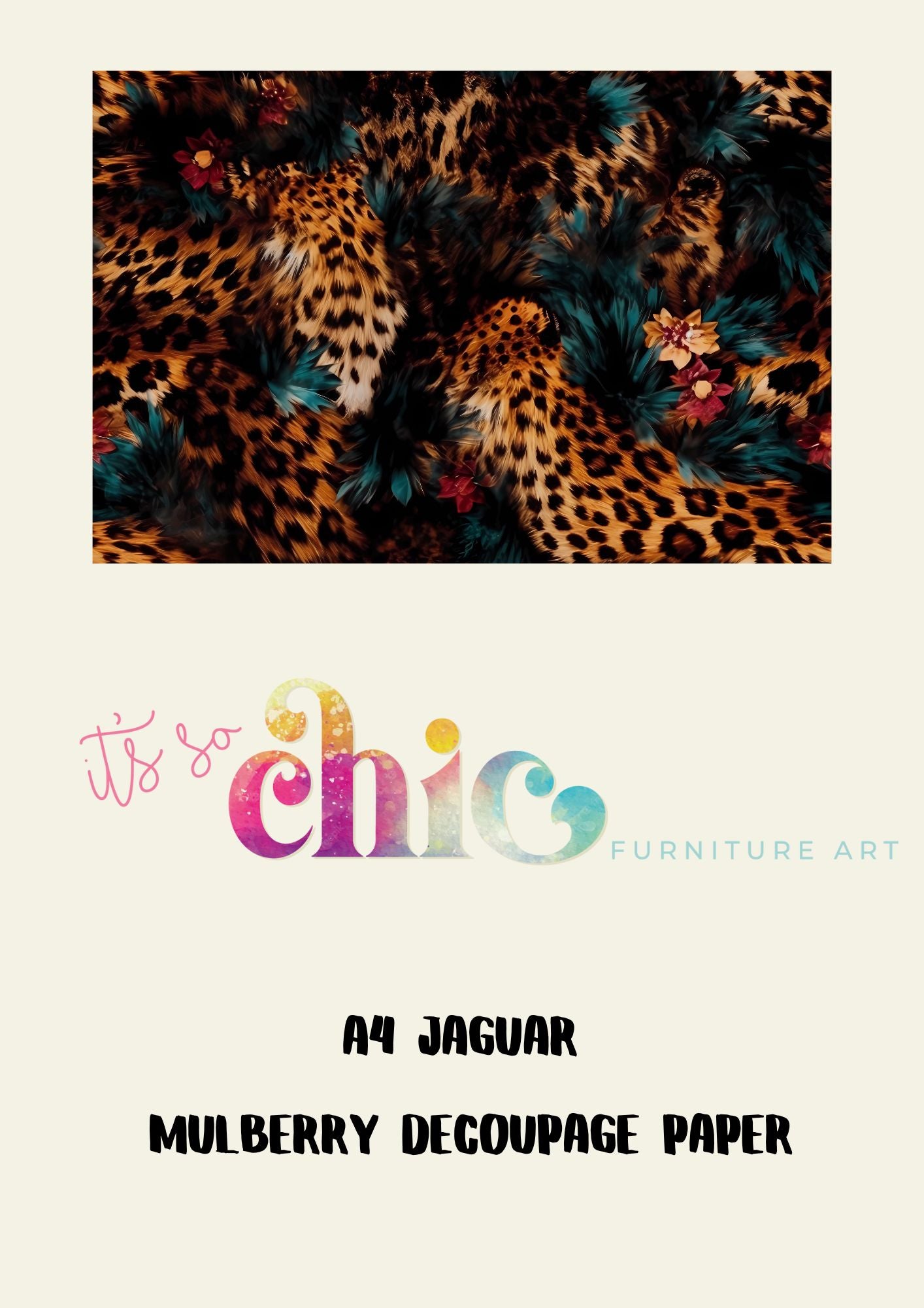 Decoupage Paper | Craft Paper | Jaguar | A4 Mulberry | It’s So Chic Furniture Art