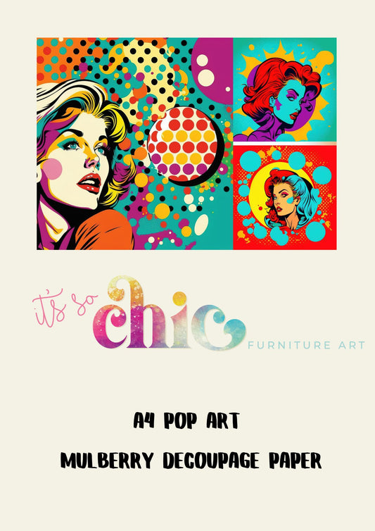 Decoupage Paper | Craft Paper | Pop Art | A4 Mulberry | It’s So Chic Furniture Art