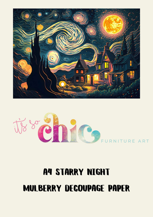 Decoupage Paper | Craft Paper | Starry Night | A4 Mulberry | It’s So Chic Furniture Art