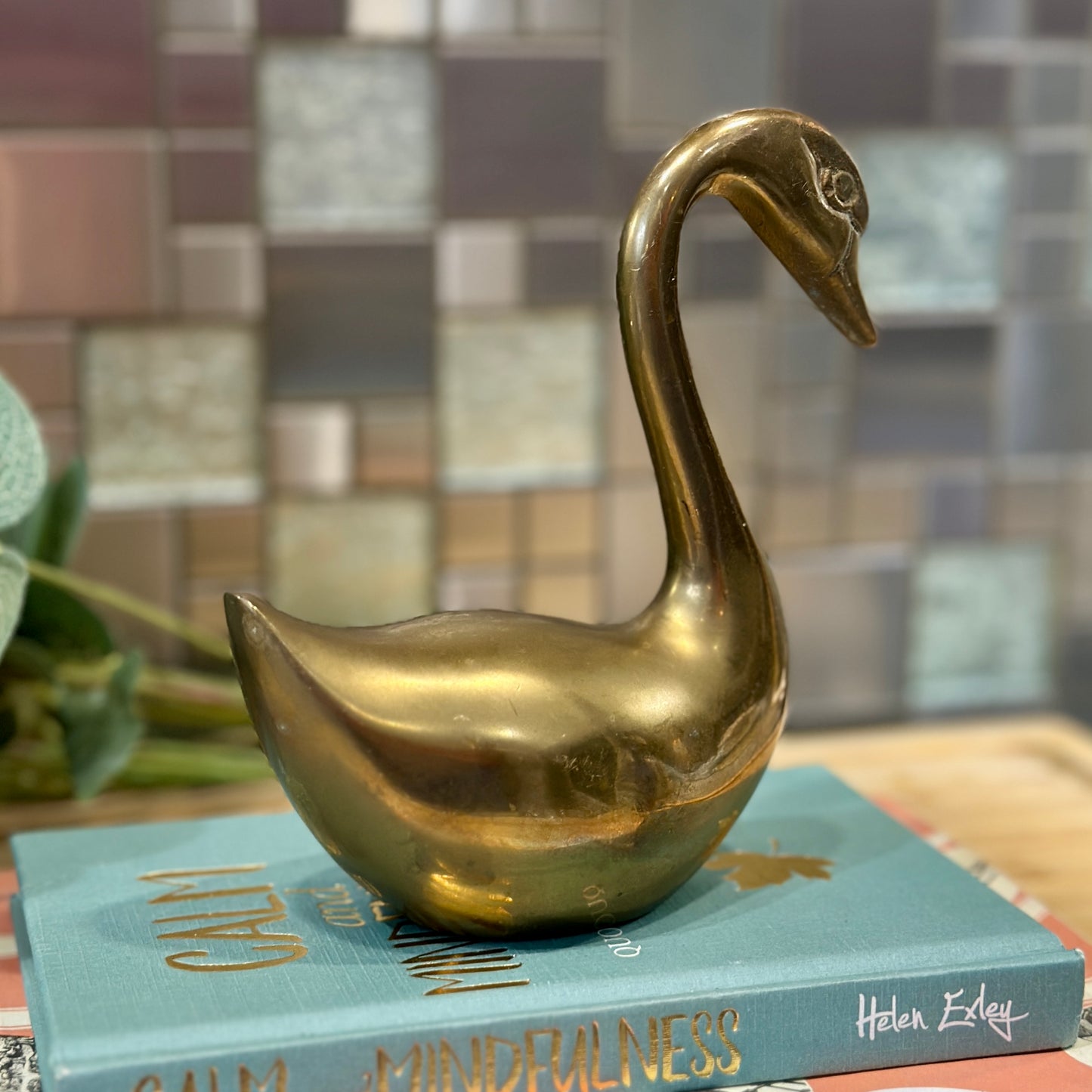 Mid Century Modern Brass Swan Figurine