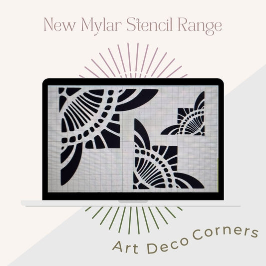 Mylar Stencils | Art Deco Corners | A4 | It’s So Chic Furniture Art