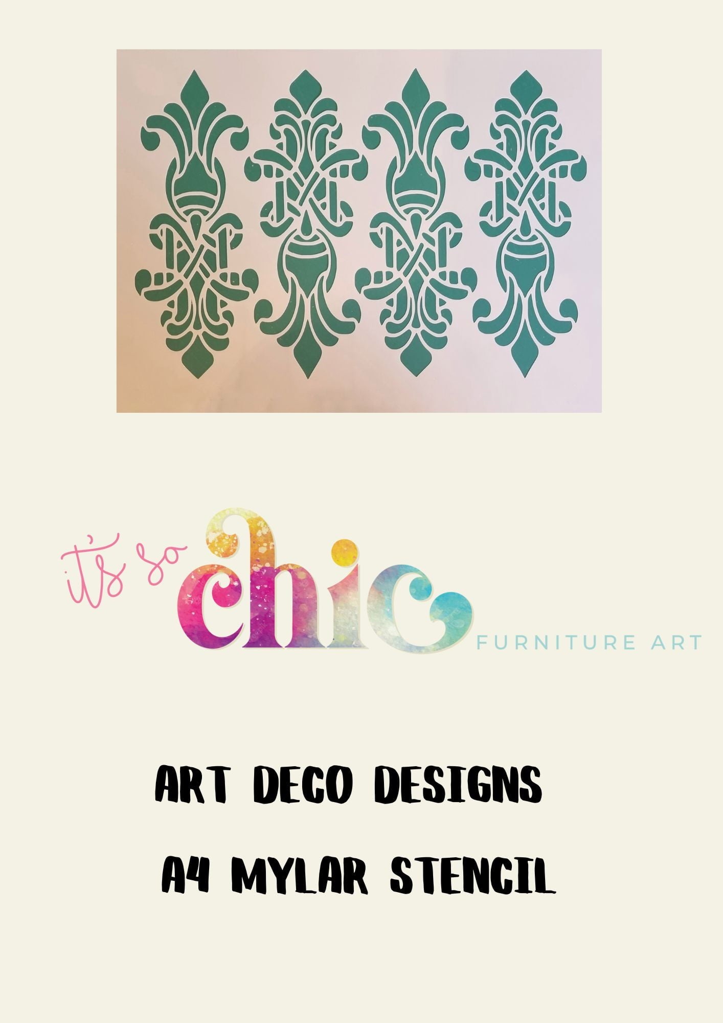 Mylar Stencils | Art Deco Designs | A4 | It’s So Chic Furniture Art