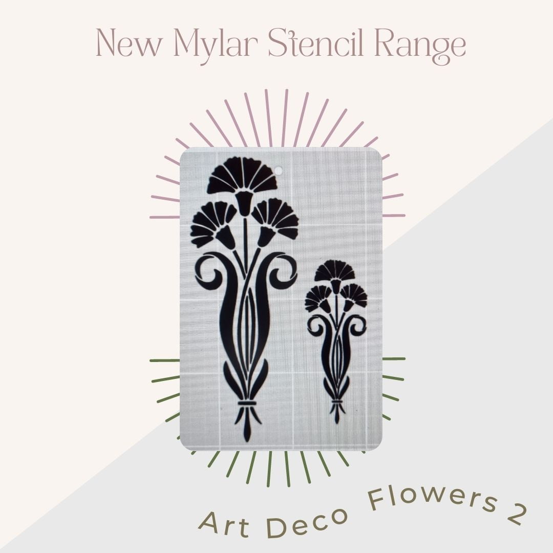 Mylar Stencils | Art Deco Flowers 2 | A4 | It’s So Chic Furniture Art