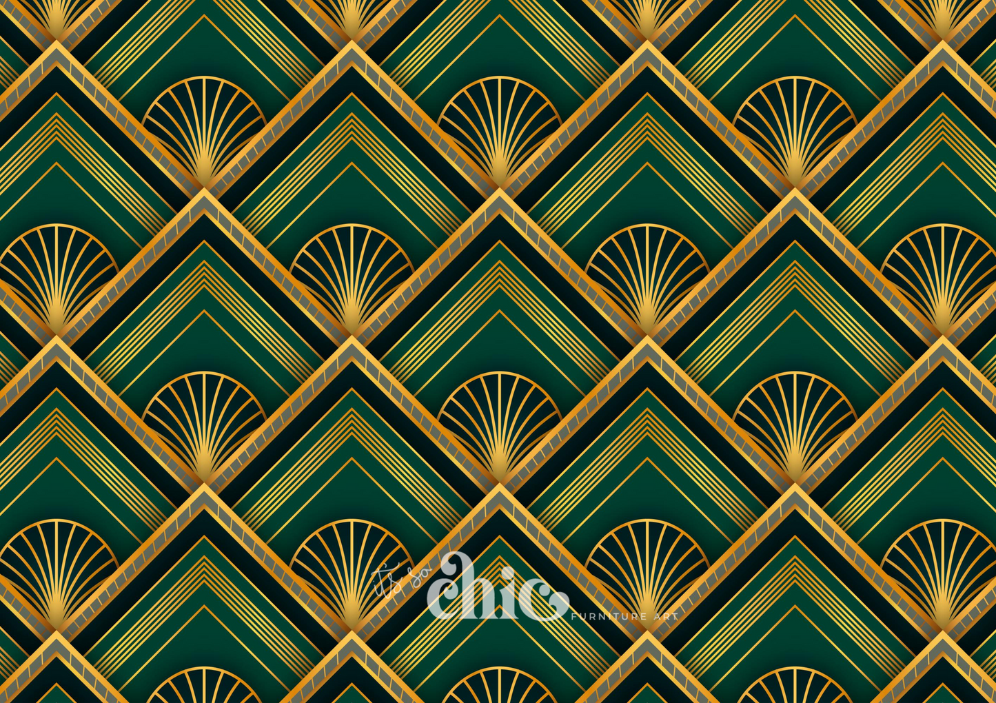 Decoupage Paper | Craft Paper | Art Deco Green & Gold | A1/A2/A3 | It’s So Chic Furniture Art