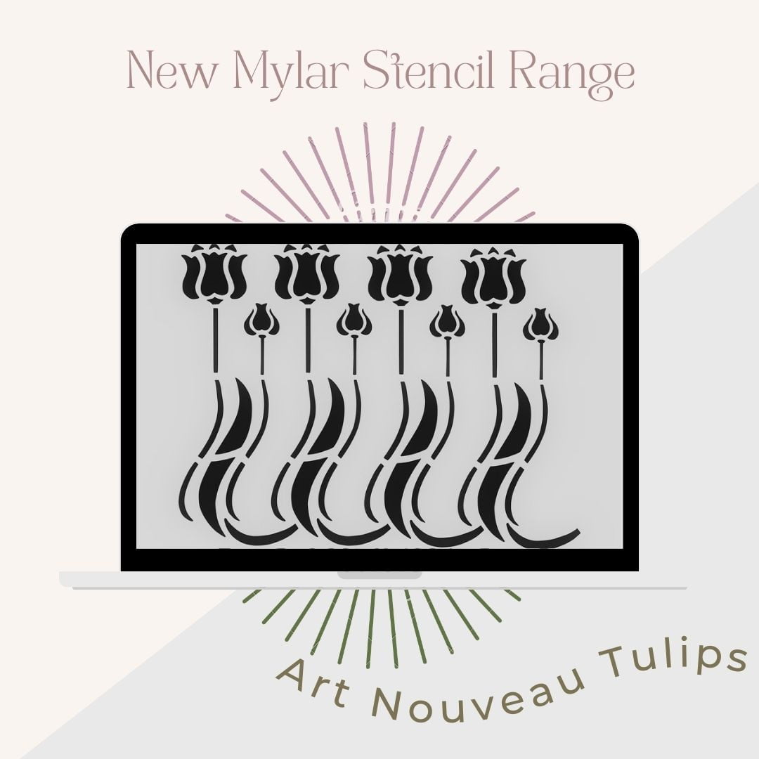 Mylar Stencils | Art Nouveau Tulips | A4 | It’s So Chic Furniture Art