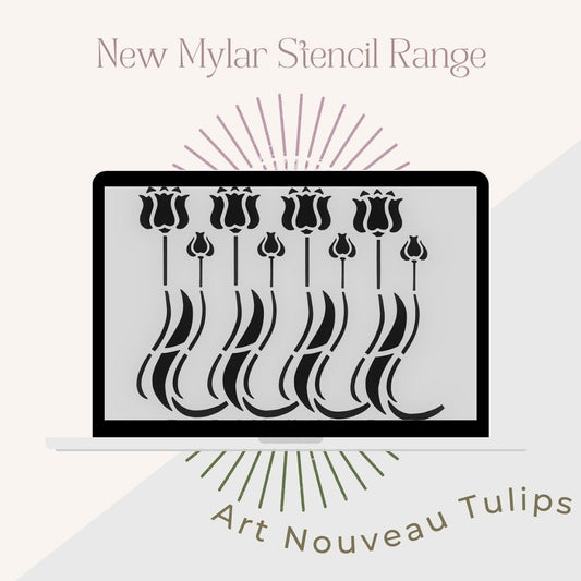 Mylar Stencils | Art Nouveau Tulips | A4 | It’s So Chic Furniture Art