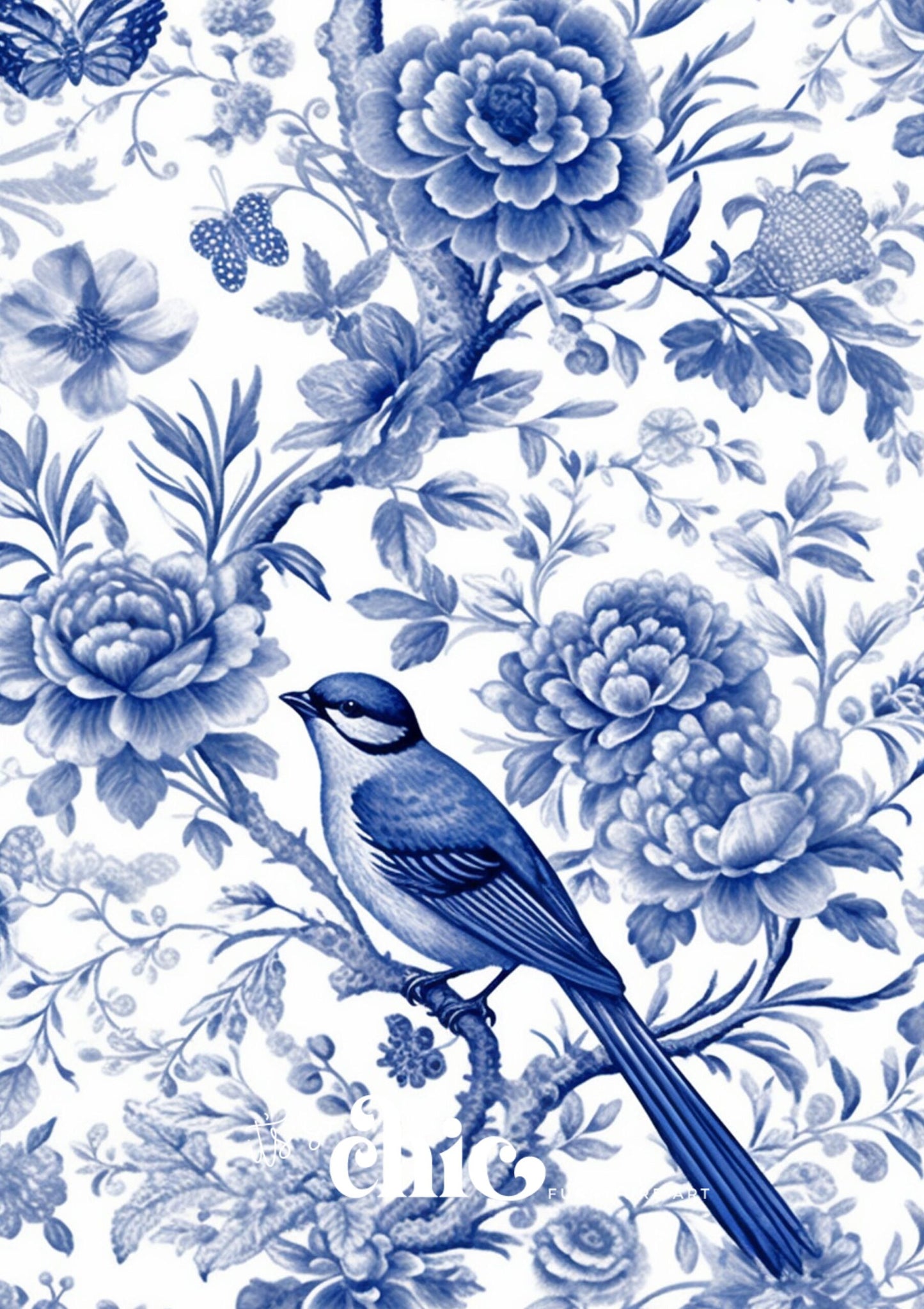 Decoupage Paper | Craft Paper | Blue Chinoiserie | A1/A2/A3 | It’s So Chic Furniture Art