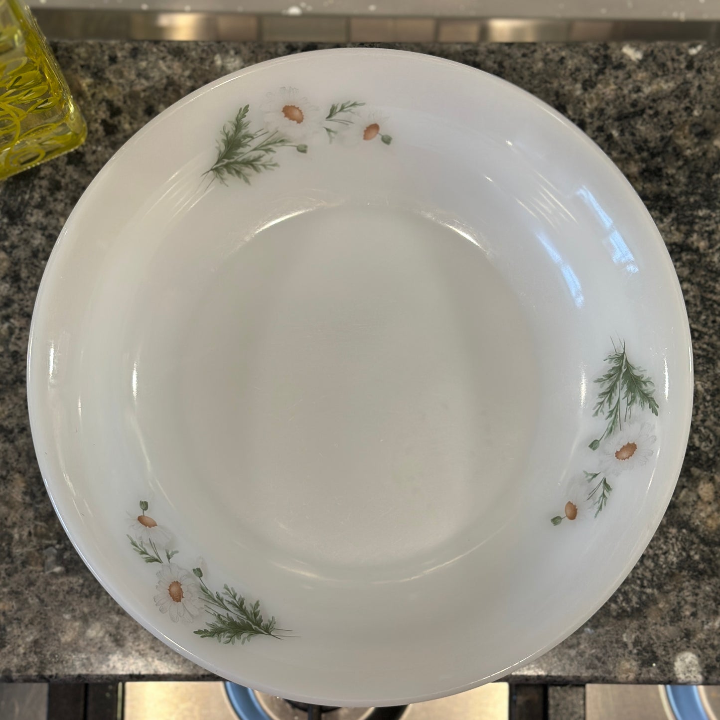 Arcopal Spain Daisy Design | Vintage White Salad Bowl | Serving Dish