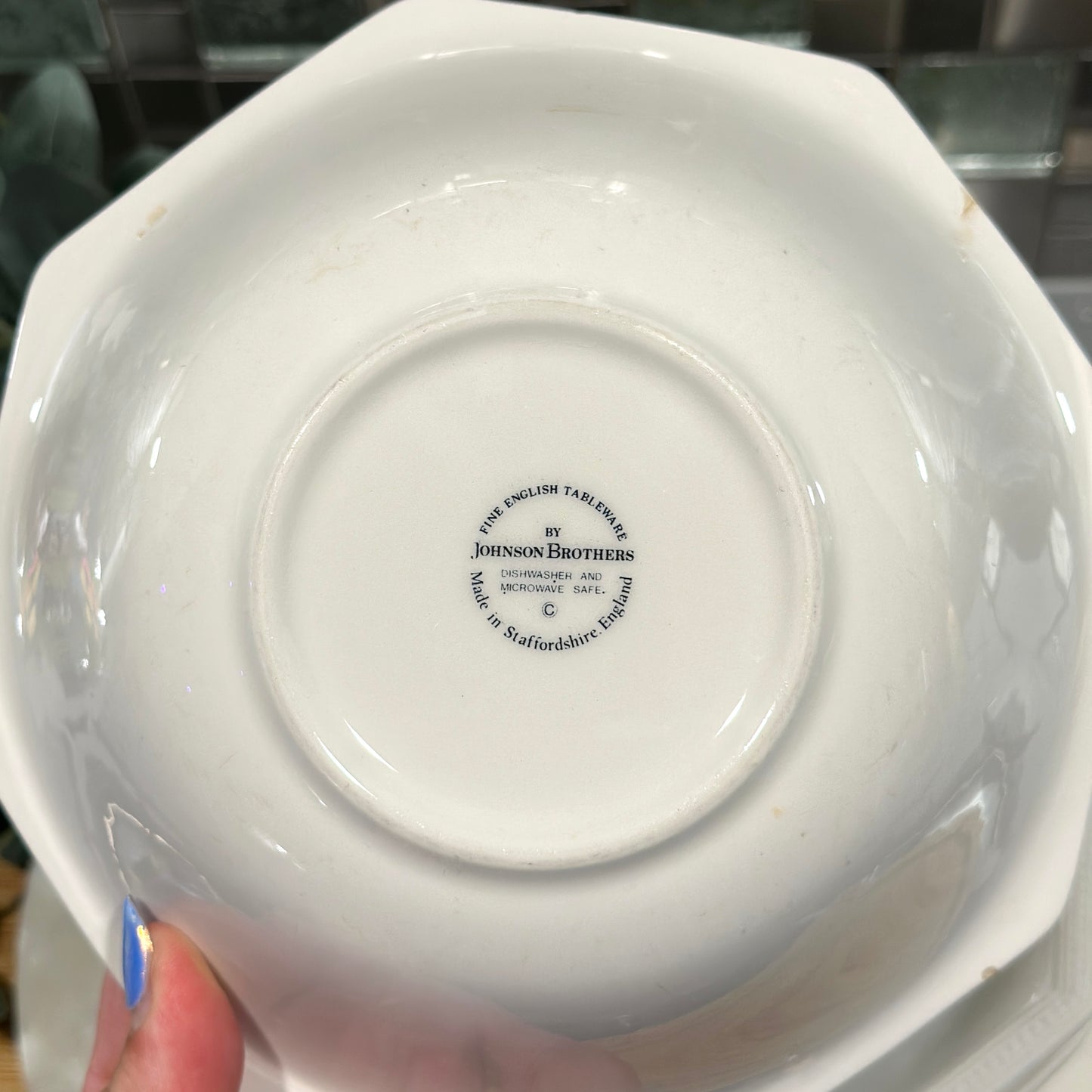 Johnson Brothers Heritage White Cereal Bowls (Set of 4) - Octagonal Vintage Charm