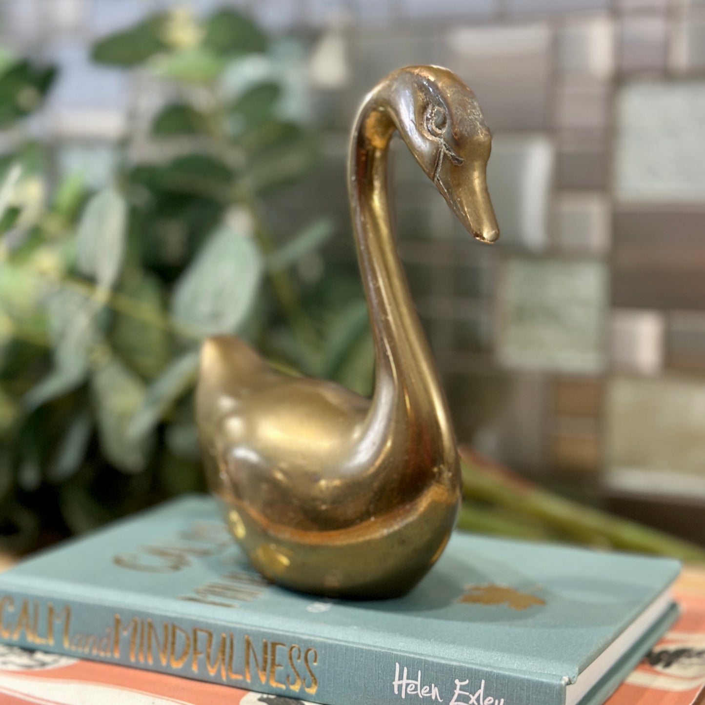 Mid Century Modern Brass Swan Figurine