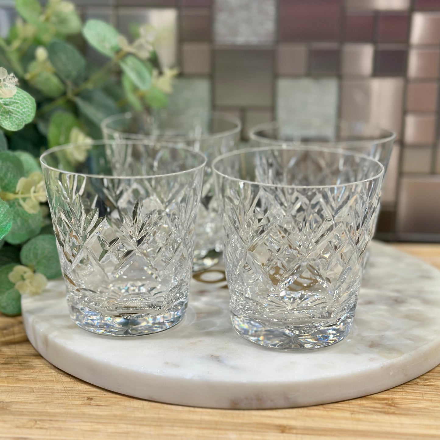 Royal Doulton Vintage Georgian Cut Crystal Whisky Glasses - Set of 4