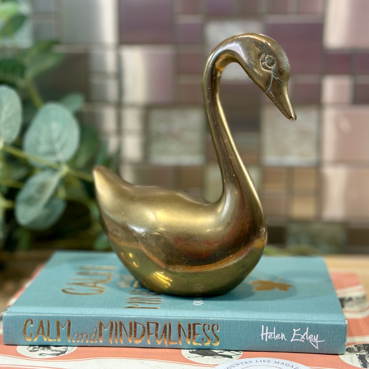 Mid Century Modern Brass Swan Figurine