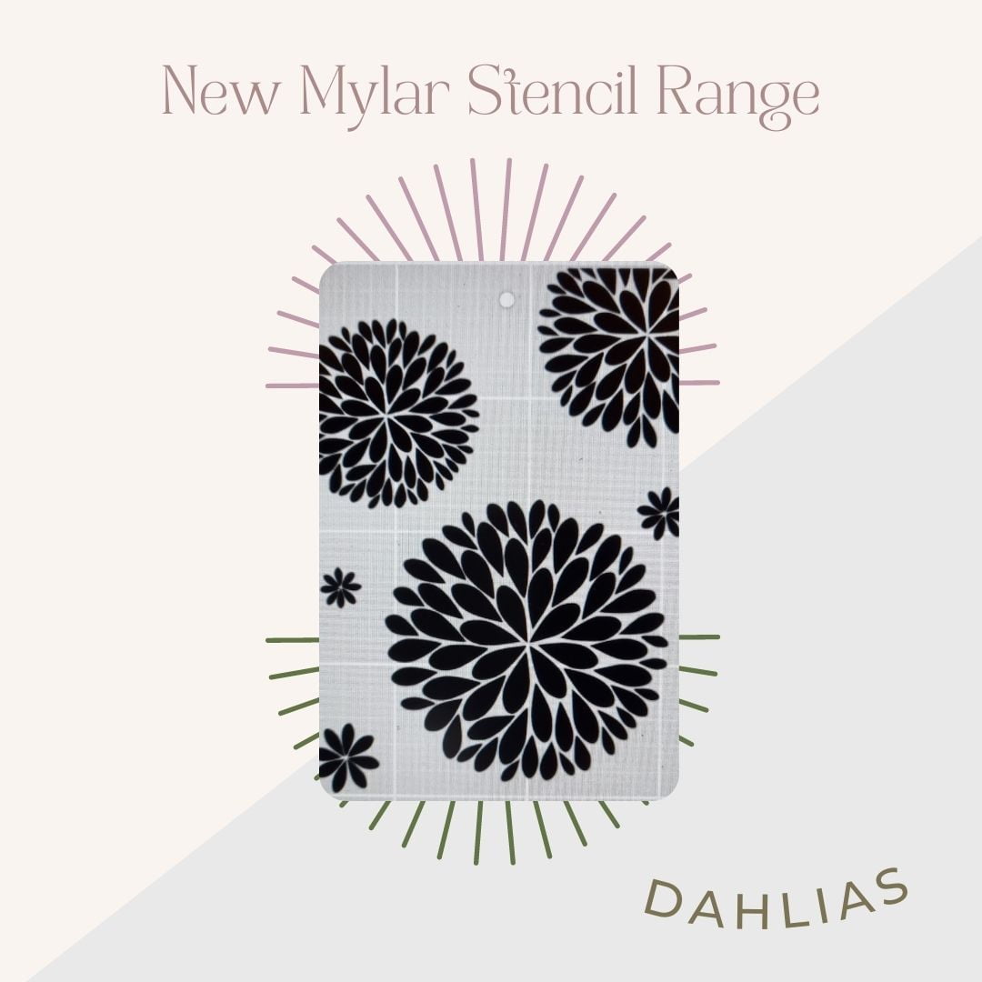 Mylar Stencils | Dahlias | A3 | It’s So Chic Furniture Art