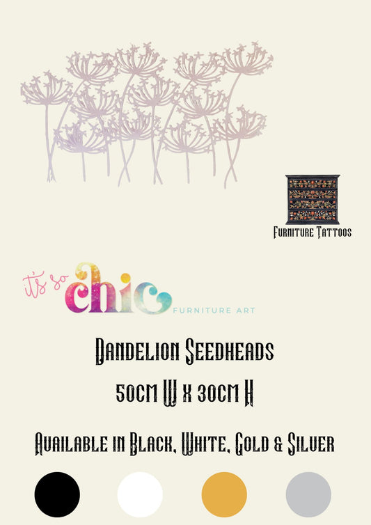 Furniture Tattoos | Vinyl Decals | Dandelion Seedheads | 50cm x 30cm | It’s So Chic Furniture Art