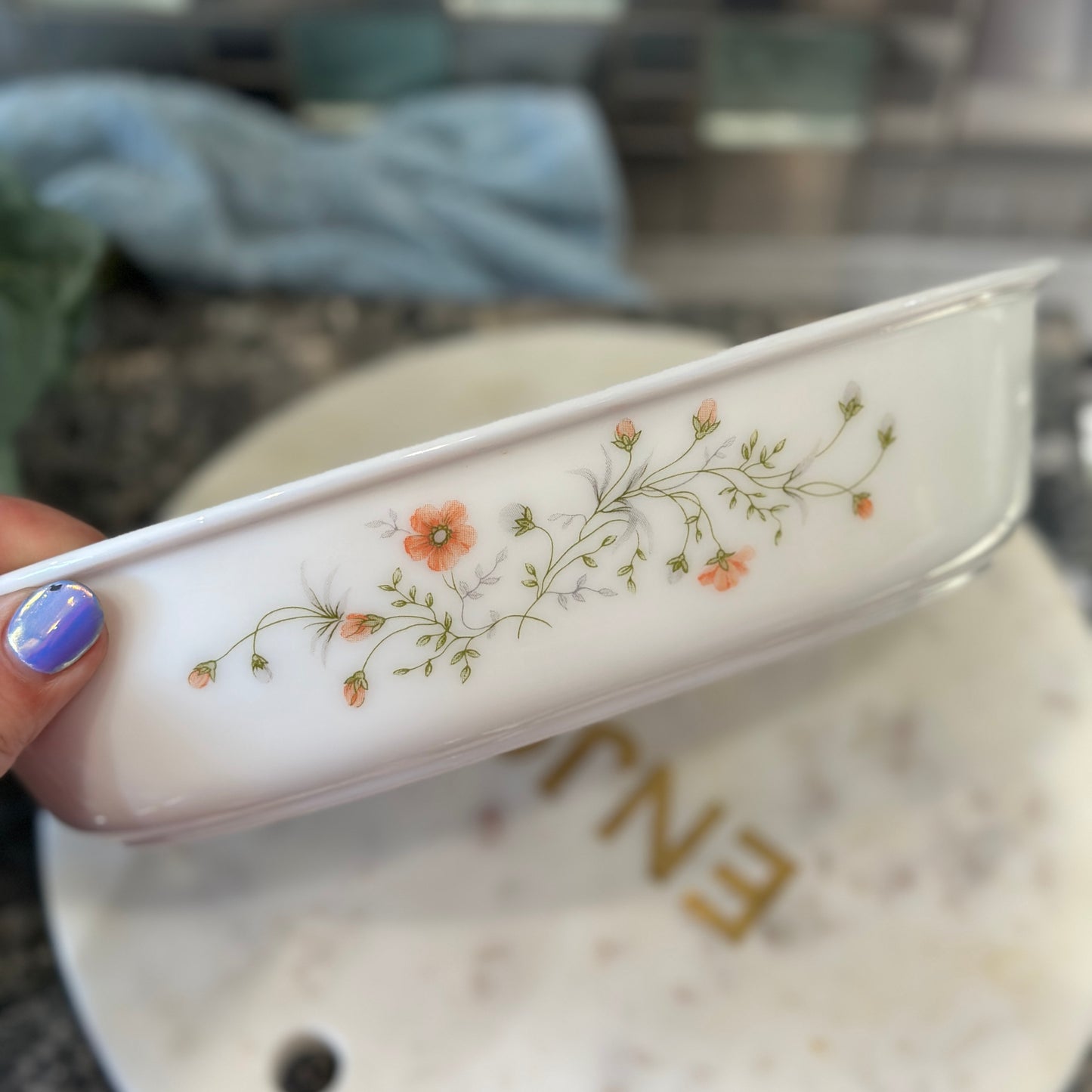 Vintage Pyrex England Roasting Dish | Emily Spring Garden Floral | 1980s