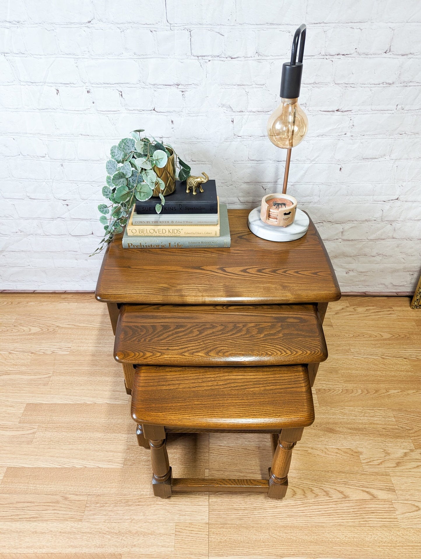 Ercol Old Colonial Vintage Nest of 3 Side Tables