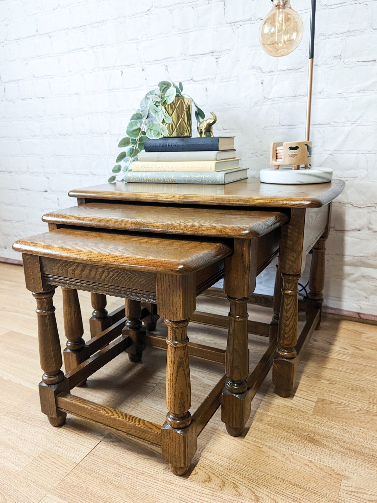 Ercol Old Colonial Vintage Nest of 3 Side Tables