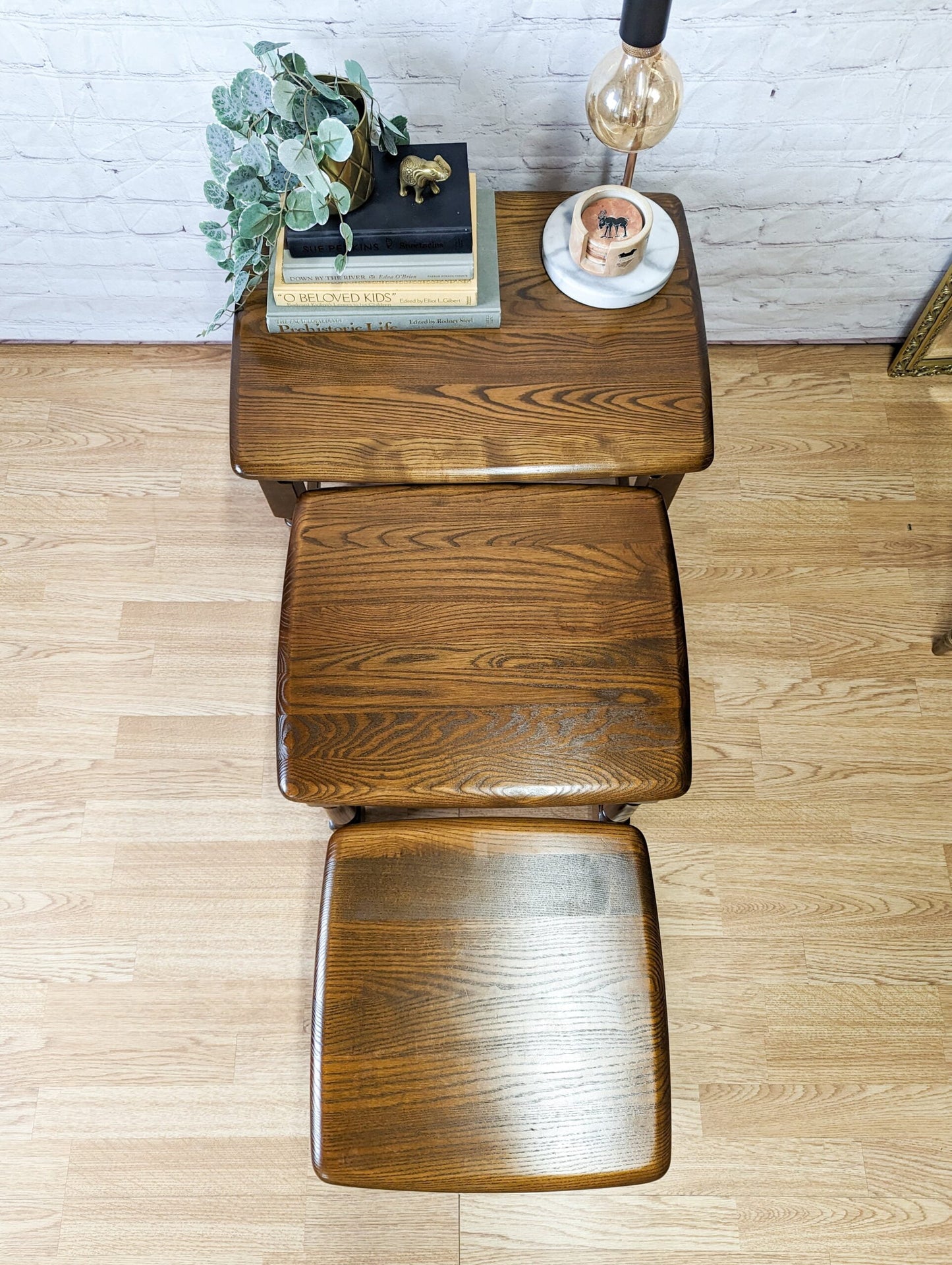 Ercol Old Colonial Vintage Nest of 3 Side Tables