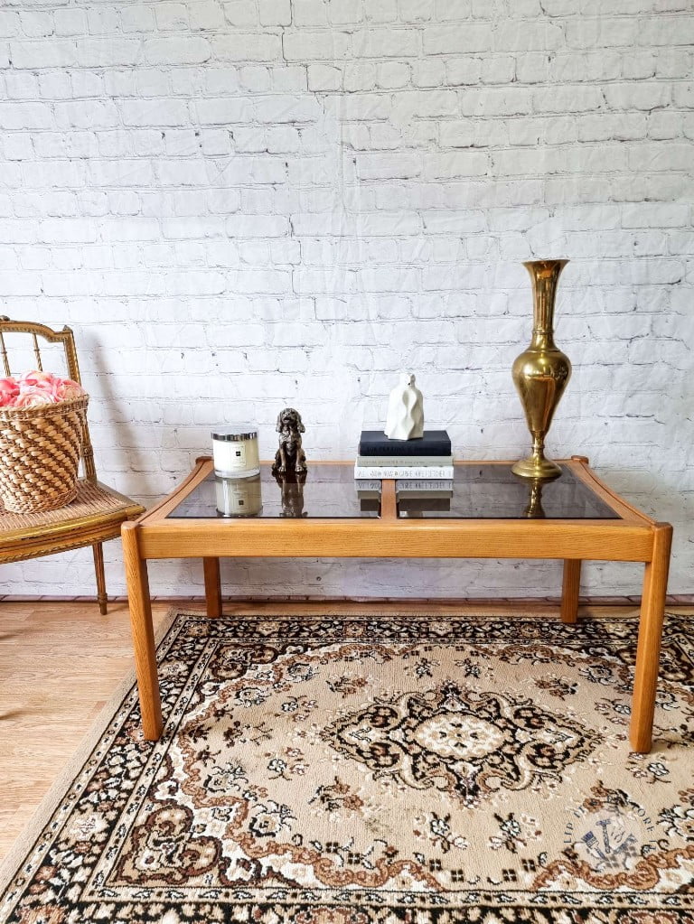 Ercol Saville Ash Long Coffee Table with Smoked Glass Mid Century Vintage