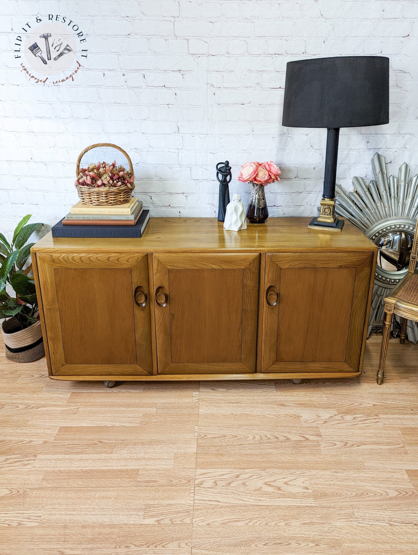 Ercol Windsor 3 Door Cabinet Base Sideboard Model 803