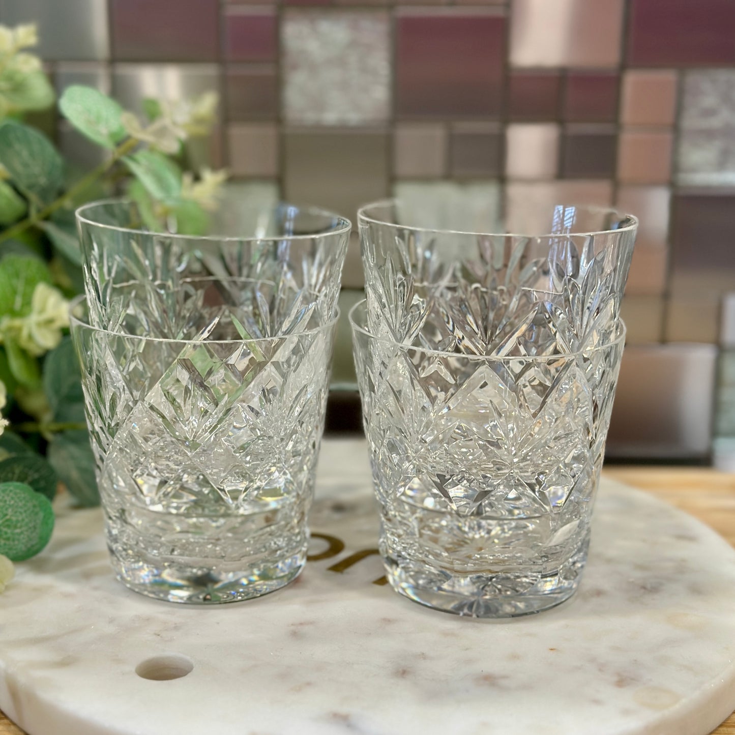 Royal Doulton Vintage Georgian Cut Crystal Whisky Glasses - Set of 4