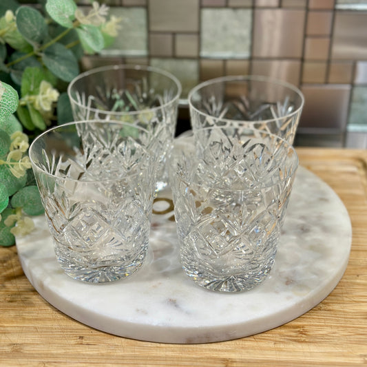 Royal Doulton Vintage Georgian Cut Crystal Whisky Glasses - Set of 4