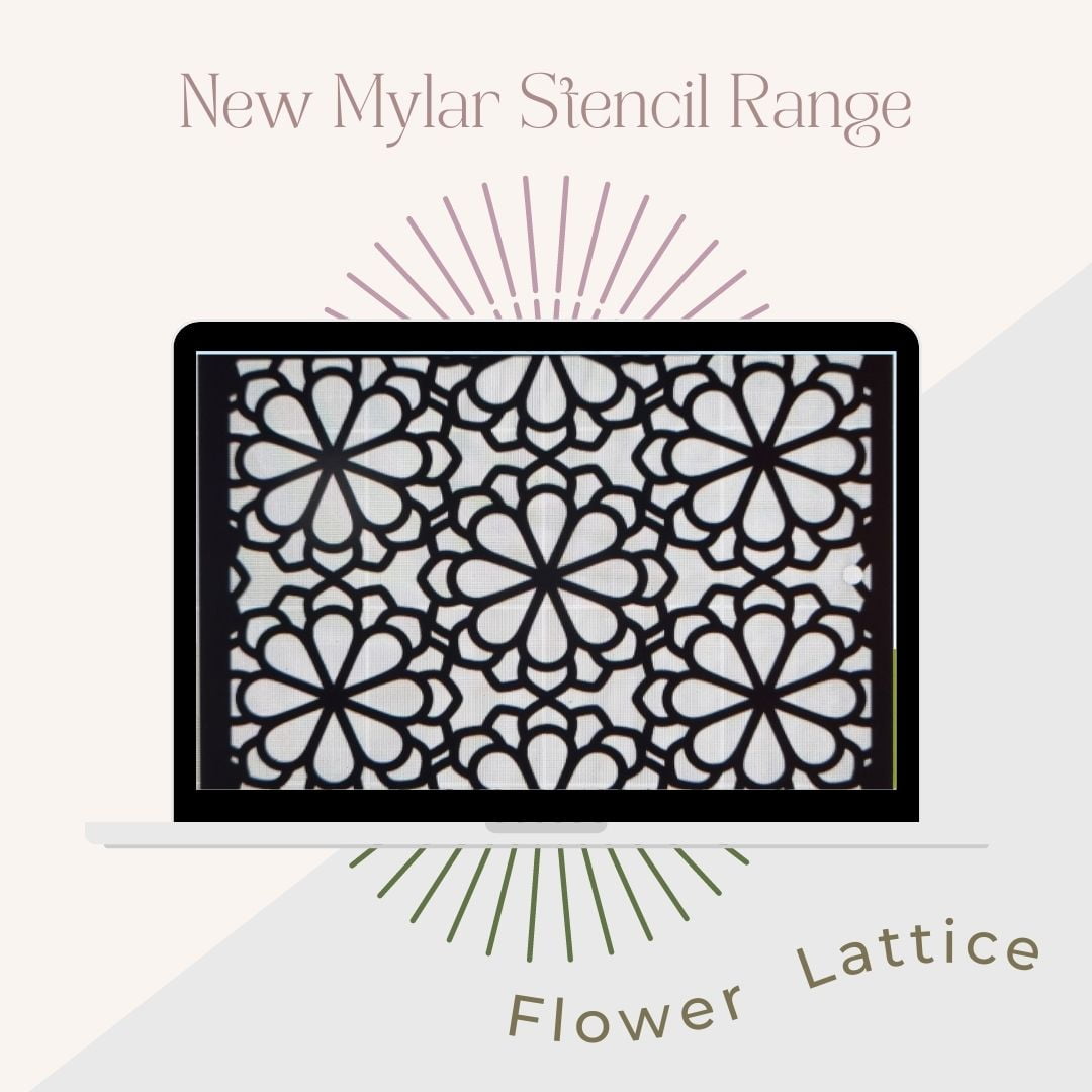 Mylar Stencils | Flower Lattice | A4 | It’s So Chic Furniture Art