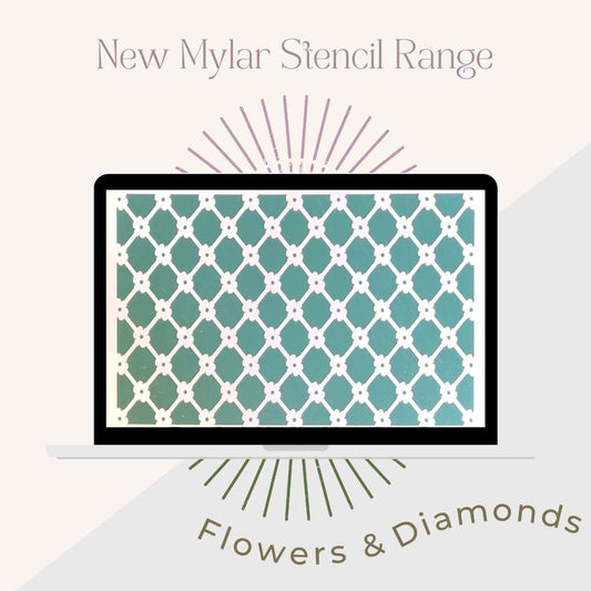 Mylar Stencils | Flowers and Diamonds | A4 | It’s So Chic Furniture Art