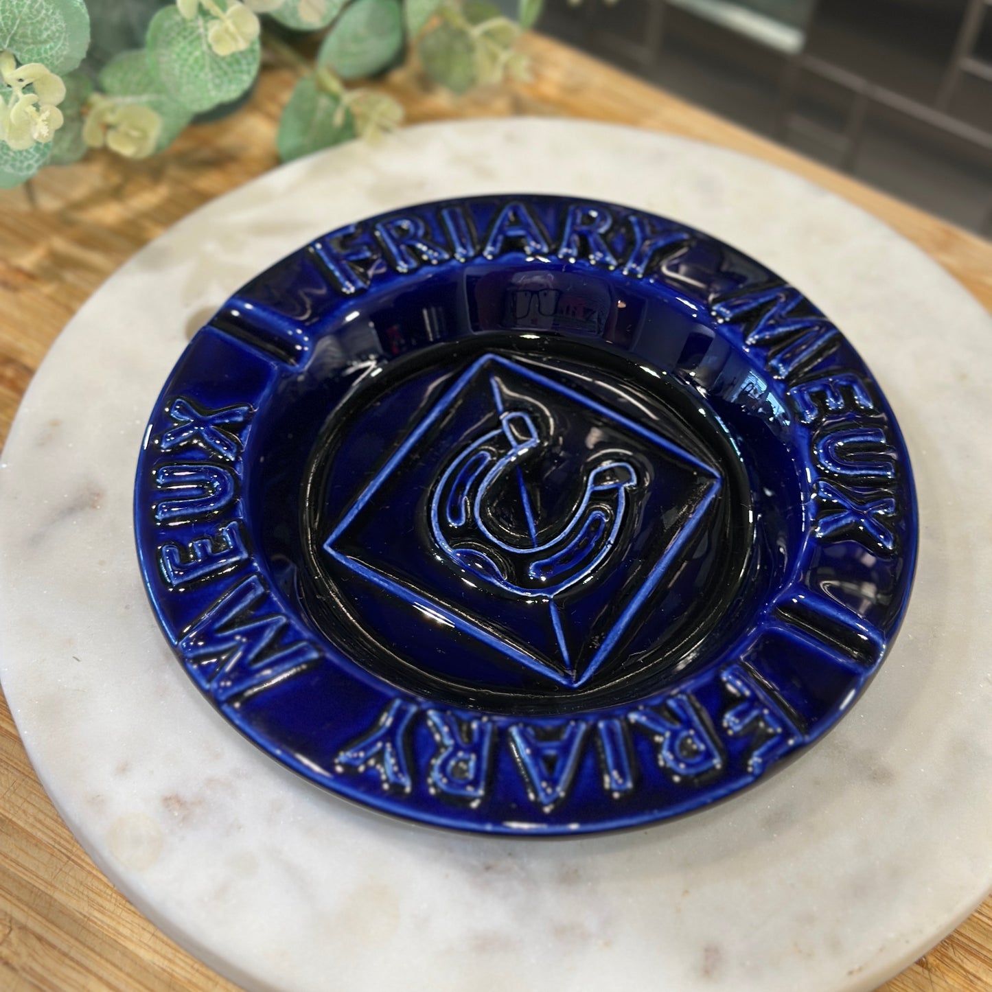 Vintage Friary Meux Cobalt Blue Ashtray (1960s) - Breweriana Collectible