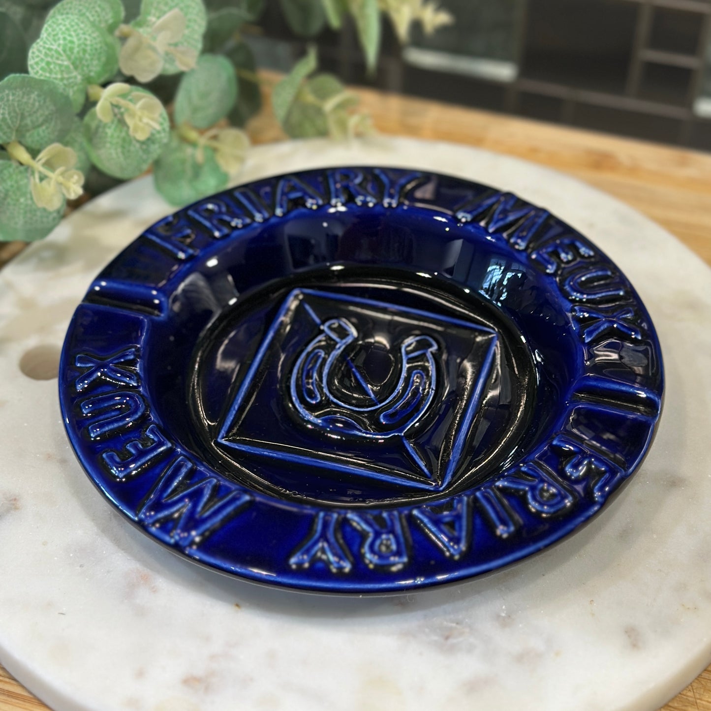 Vintage Friary Meux Cobalt Blue Ashtray (1960s) - Breweriana Collectible