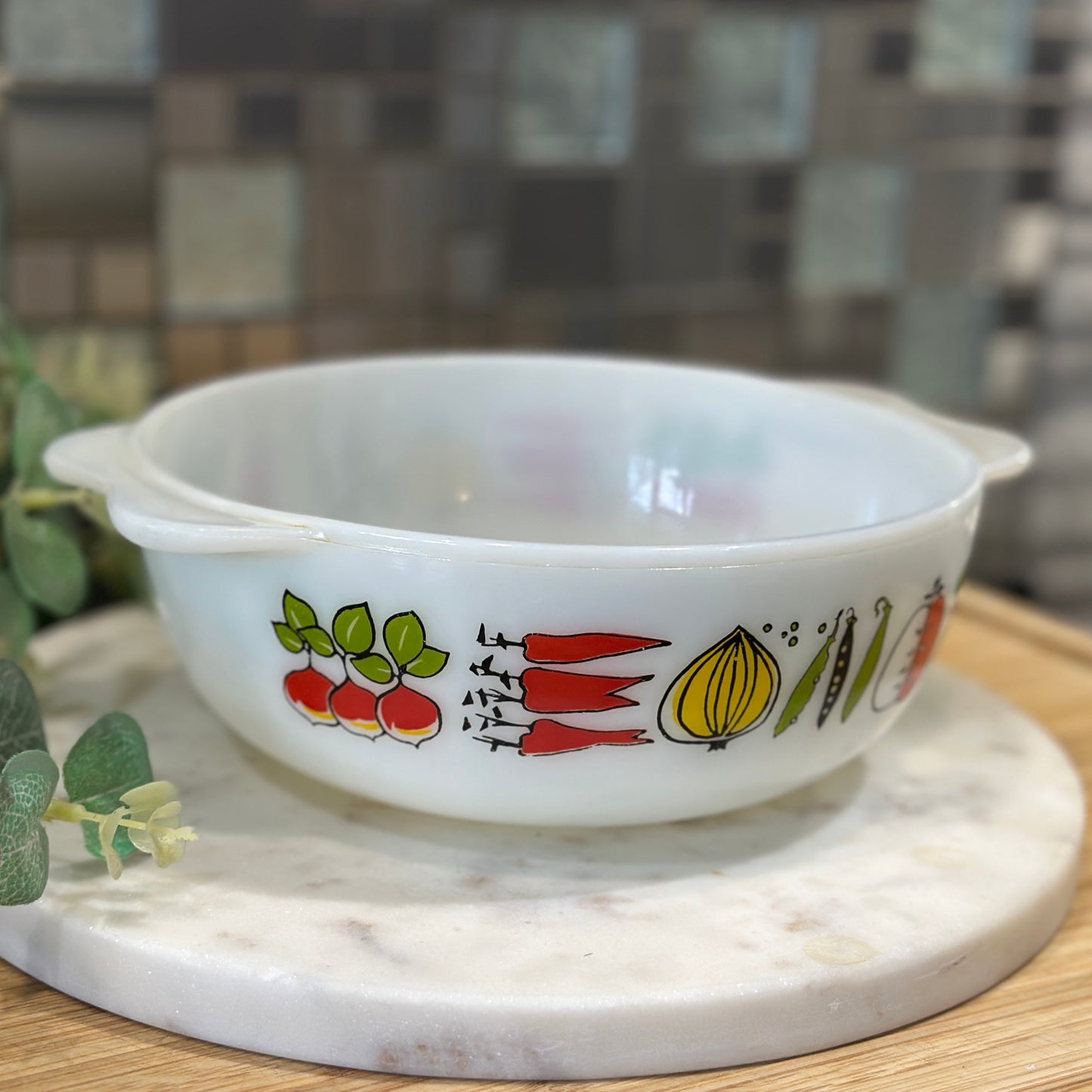 Retro JAJ Pyrex 'Harvest' Easy Grip Casserole Dish - 1960s