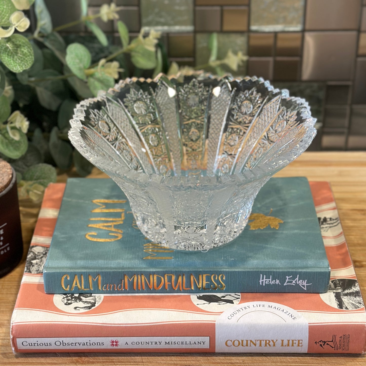 Vintage Bohemian Crystal Dish - Exquisite Cut Glass Sparkle!