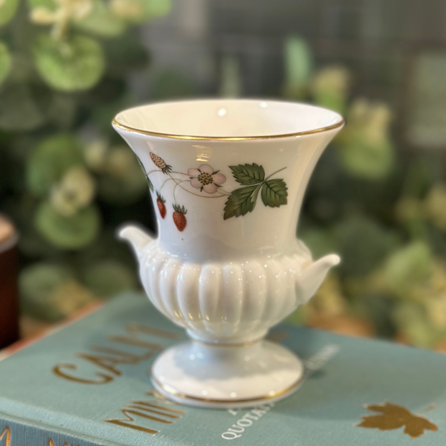 Wedgwood Wild Strawberry Urn Vase - Miniature Bone China Beauty