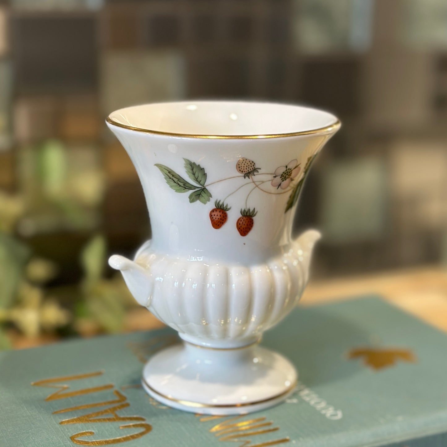 Wedgwood Wild Strawberry Urn Vase - Miniature Bone China Beauty