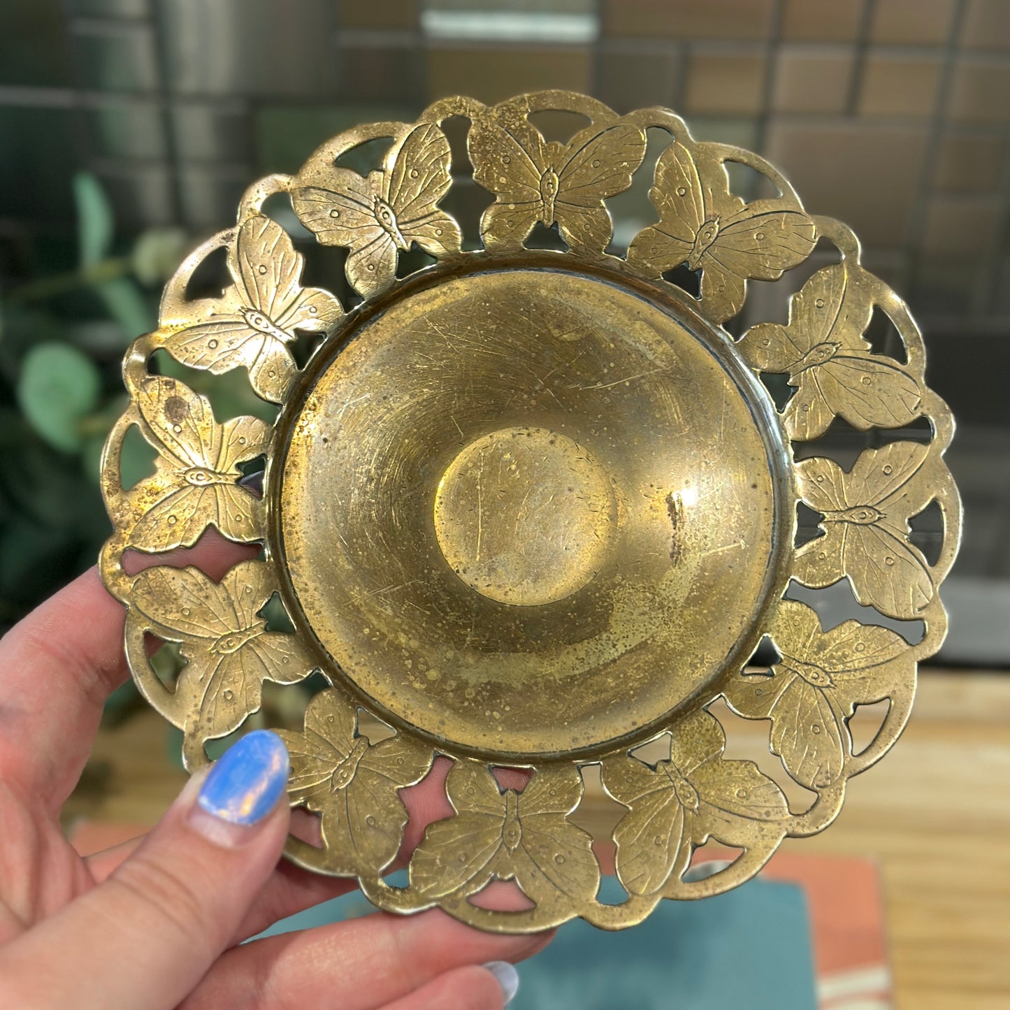 Vintage Brass Butterfly Dish - Charming Trinket or Coin Holder