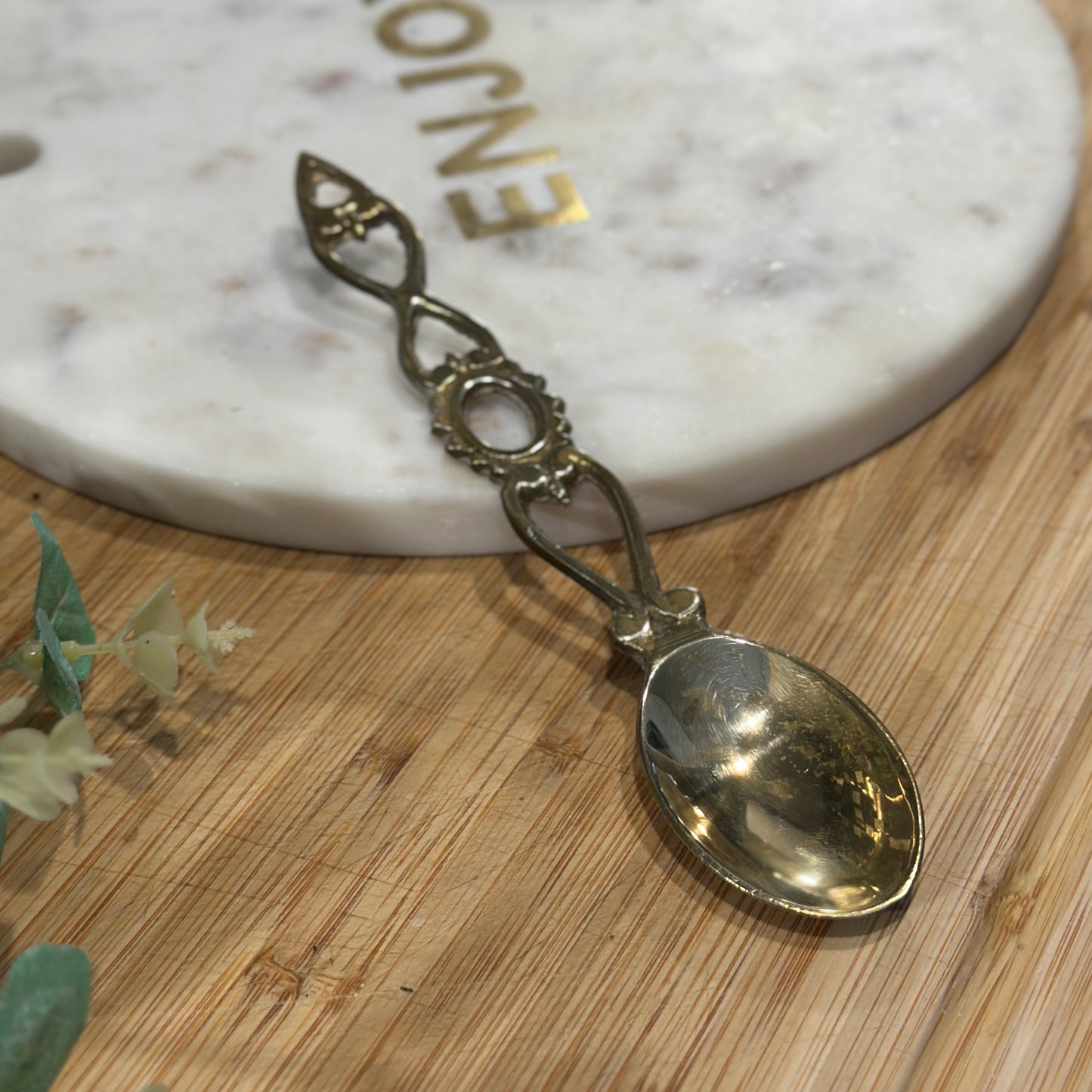 Vintage Brass Love Spoon - Symbol of Affection